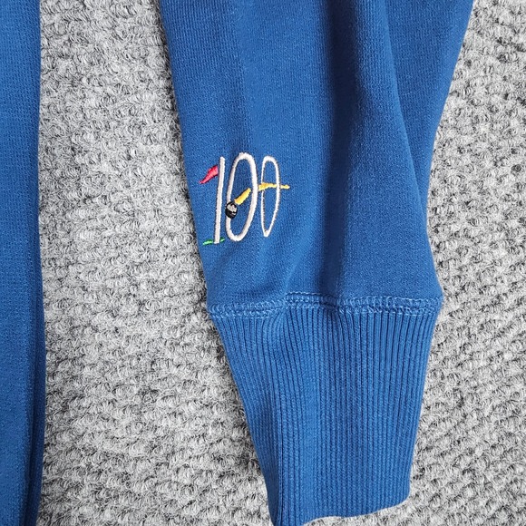 100 Thieves Blue Embroidered Logo Crewneck Sweatshirt Pullover Sweater Mens - Picture 4 of 8